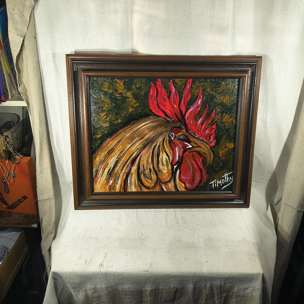 Original Acrylic Painting " Chick Pick" 16" X 20" By Timothy Designs